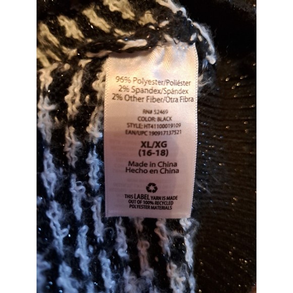 Holiday Time Polar Bear Fair Isle Nordic Sparkle Thread Pullover Sweater Size XL - Picture 5 of 6